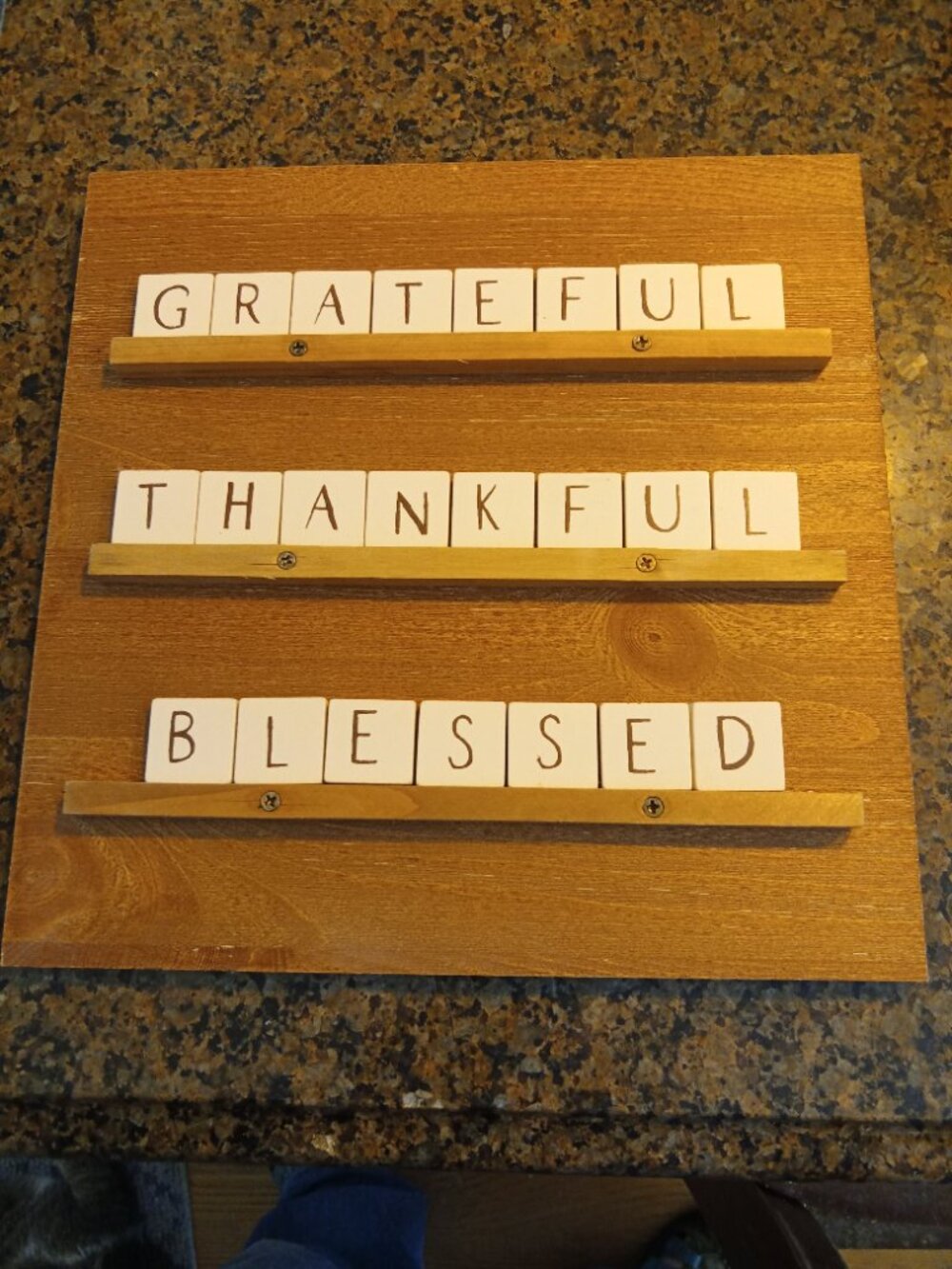 Harvest Wood Wall Decor 10" x 10" Blessed Thankful Grateful